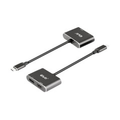Club 3D CSV-1552 USB-C Gen 2 to HDMI & DisplayPort 1.4 Video Adapter - High-Performance, Versatile, Black
